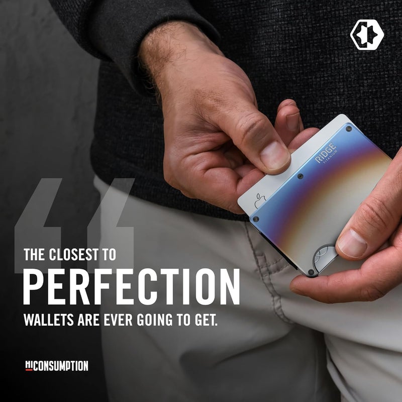 The Ridge Ridge Wallet for Men - Slim Minimalist Compact Wallet and Card Holder, RFID Protected Front Pocket Wallets for Men with Integrated Cash Strap (Burnt Titanium) - Image 5